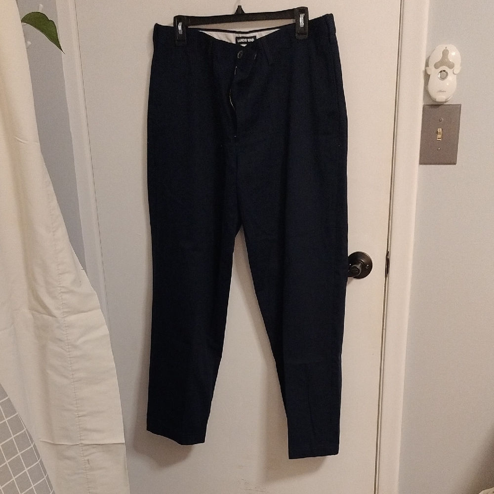 Lands' End Men's Navy Chinos, Comfort Waist